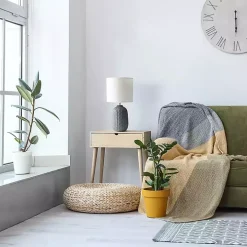 Gray Purled Ceramic Table Lamp