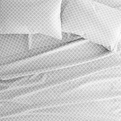 Gray Quatrefoil 4-pc. Full Sheet Set