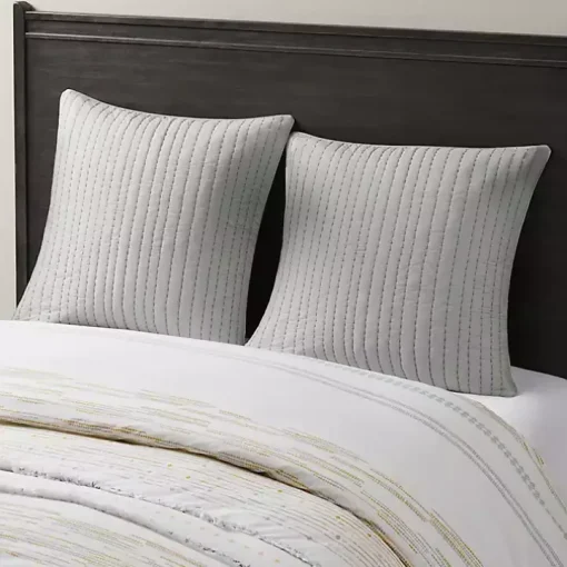 Gray Quilted Euro Sham