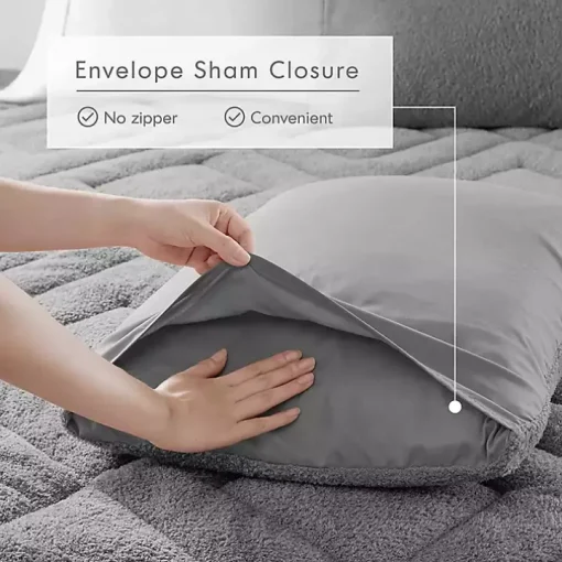 Gray Quilted Teddy 2-pc. Twin Comforter Set