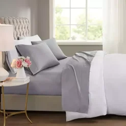 Gray Rich Cooling Cotton Queen Sheet Set