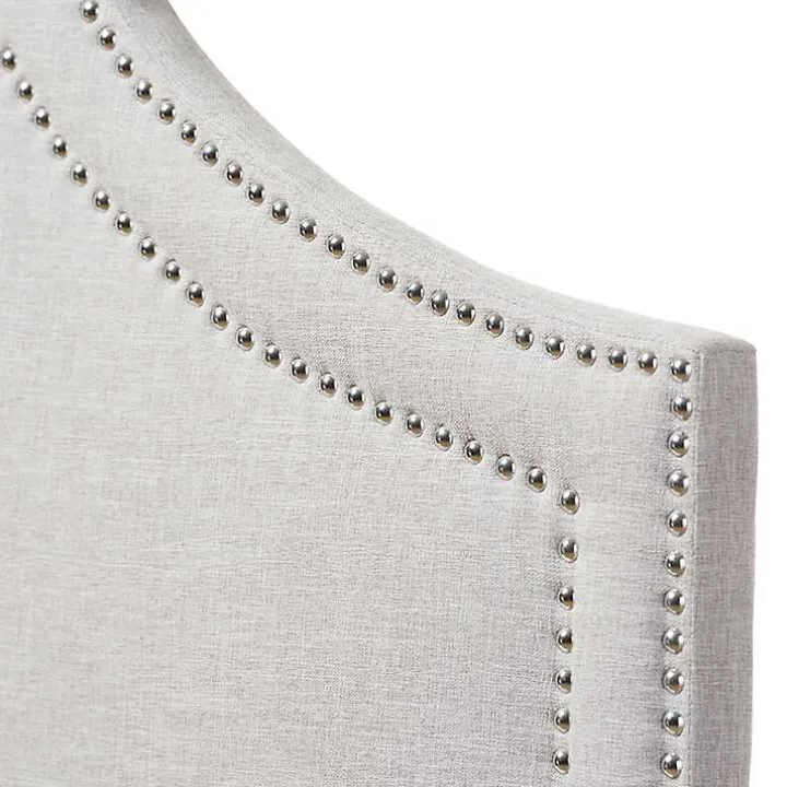 Gray Scalloped Corner Queen Headboard