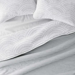 Gray Scalloped Reversible 2-pc. Twin Quilt Set