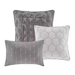 Gray Seersucker 7-pc. King Comforter Set