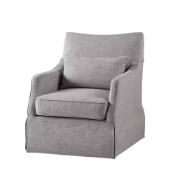 Gray Skirted Swivel Martha Stewart Accent Chair