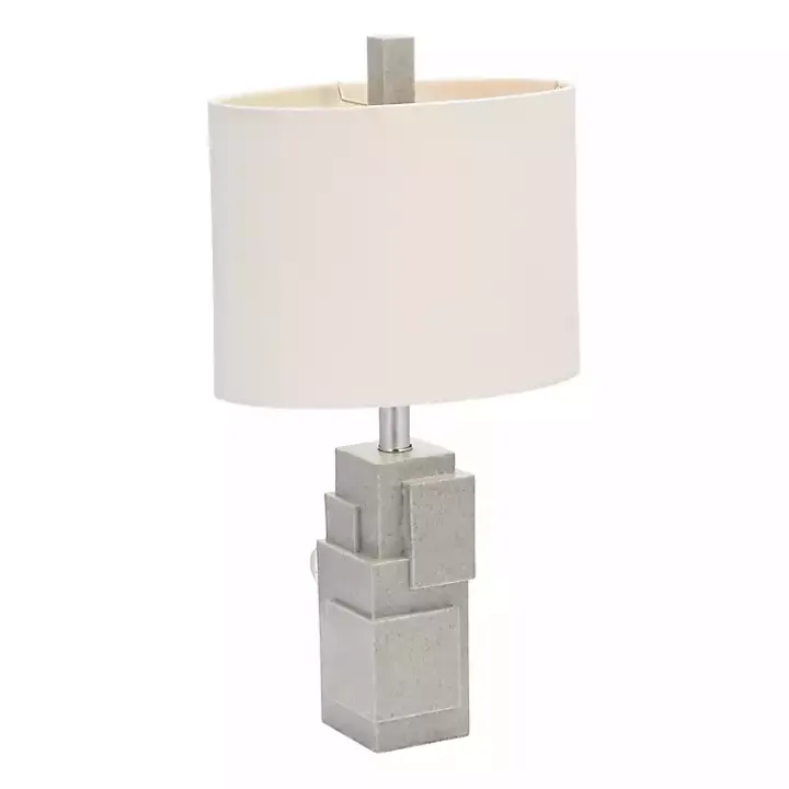Gray Stacked Blocks Table Lamp
