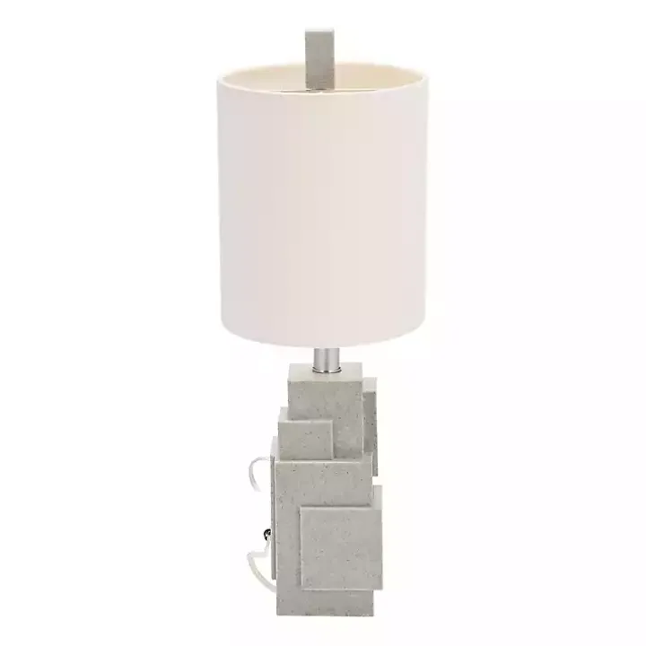 Gray Stacked Blocks Table Lamp