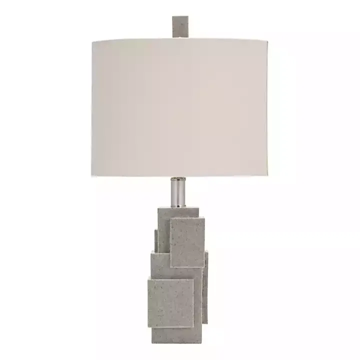 Gray Stacked Blocks Table Lamp