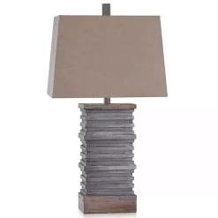 Gray Stacked Plates Table Lamp