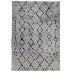 Gray Striped Diamond Area Rug, 8x10