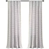 Gray Striped Tassel Curtain Panel Set, 84 in.