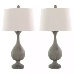 Gray Teardrop Table Lamps, Set of 2