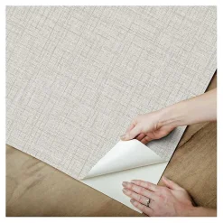 Gray Textured Faux Fabric Peel & Stick Wallpaper