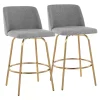 Gray Torino Gold Leg Counter Stools, Set of 2