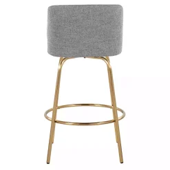 Gray Torino Gold Leg Counter Stools, Set of 2