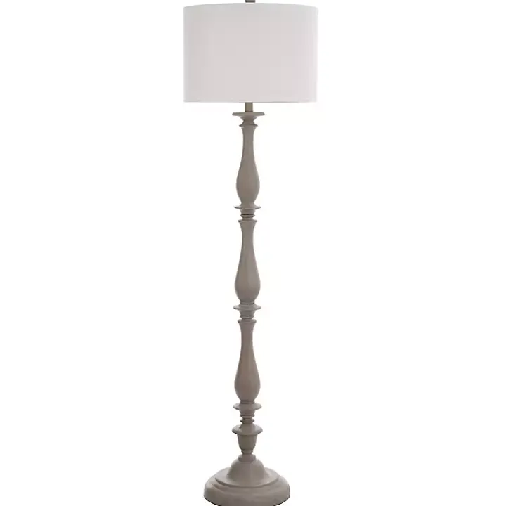 Gray Traditional Spindle Floor Lamp