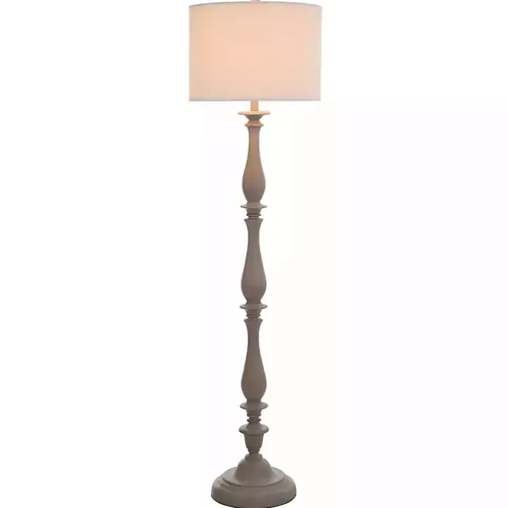 Gray Traditional Spindle Floor Lamp