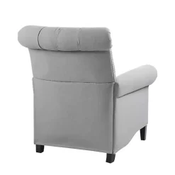 Gray Tufted Back Nailhead Trim Recliner Armchair
