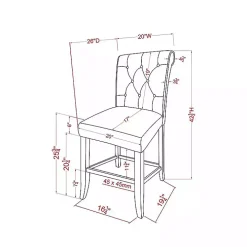 Gray Tufted Landon Counter Stools, Set of 2