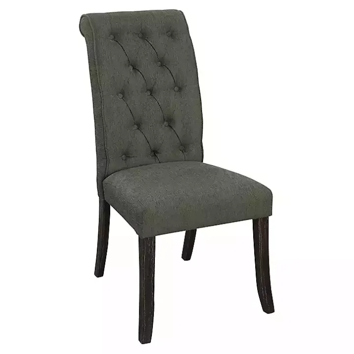 Gray Tufted Landon Dining Chairs, Set of 2