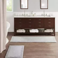 Gray Tufted Reversible Bath Runner