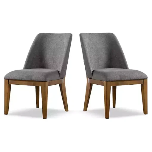 Gray Upholstered Cassie Dining Chairs, Set of 2