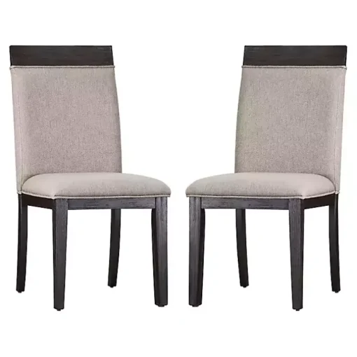Gray Upholstered Erin Dining Chairs, Set of 2
