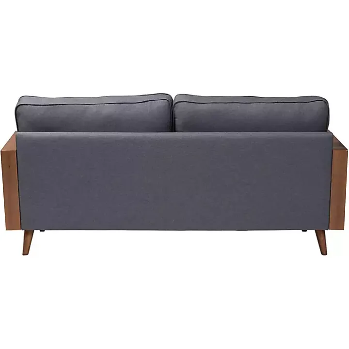 Gray Upholstered Harley Walnut Sofa
