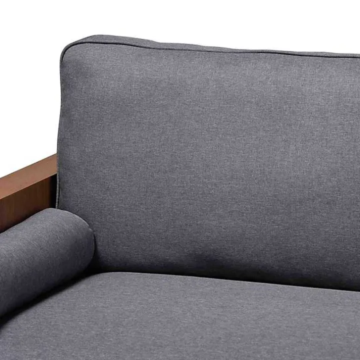 Gray Upholstered Harley Walnut Sofa