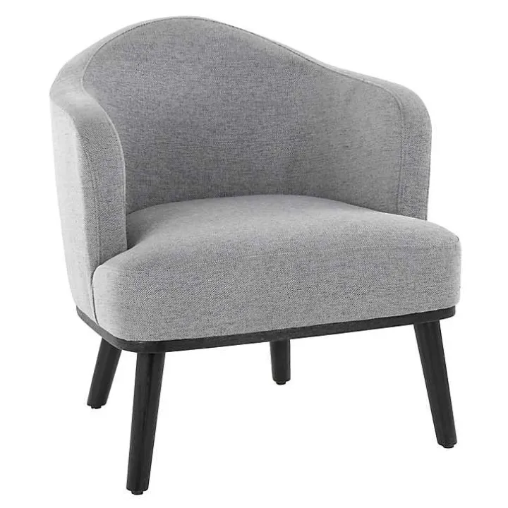 Gray Upholstered Midcentury Modern Accent Chair