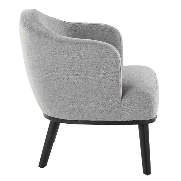 Gray Upholstered Midcentury Modern Accent Chair