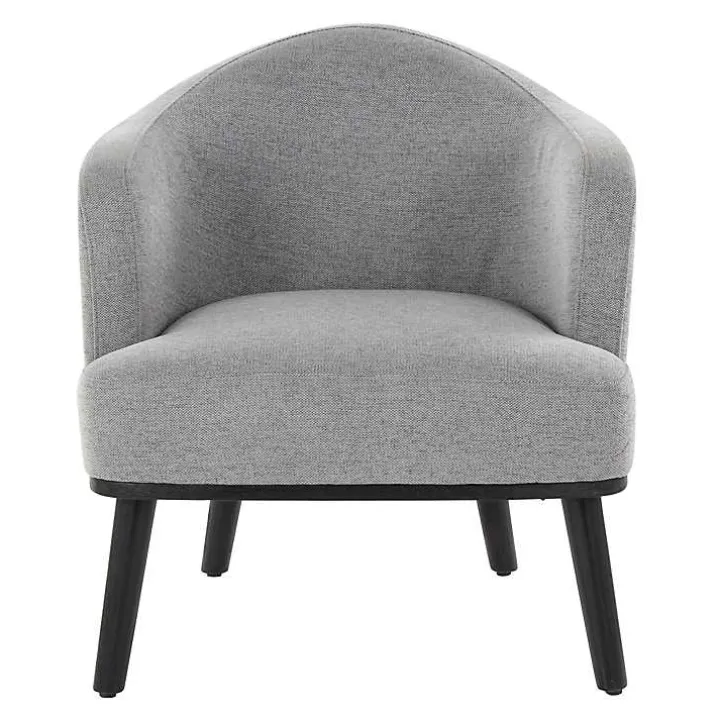 Gray Upholstered Midcentury Modern Accent Chair