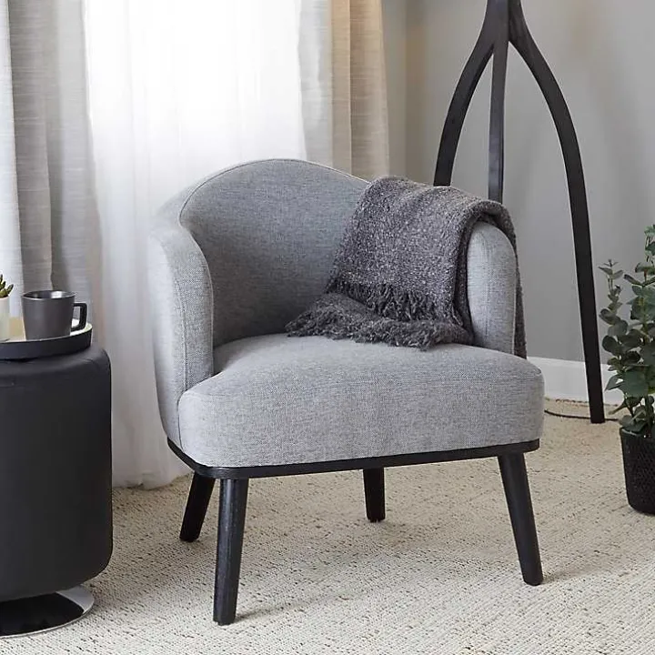 Gray Upholstered Midcentury Modern Accent Chair