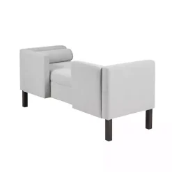 Gray Upholstered Modern Split Back Bench