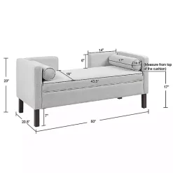 Gray Upholstered Modern Split Back Bench