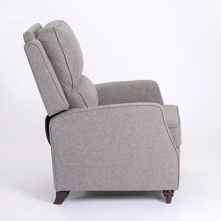 Gray Upholstered Rowan Push Back Recliner