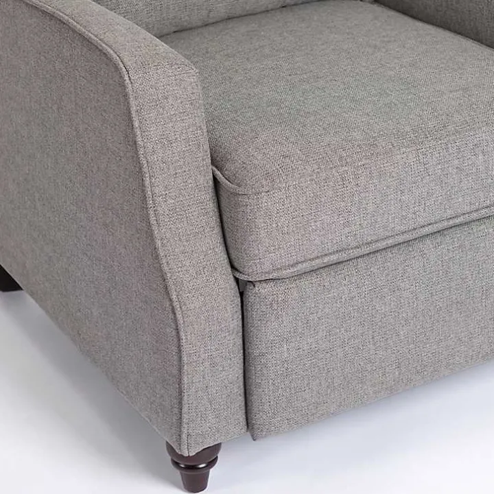 Gray Upholstered Rowan Push Back Recliner