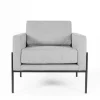 Gray Upholstered Square Accent Chair