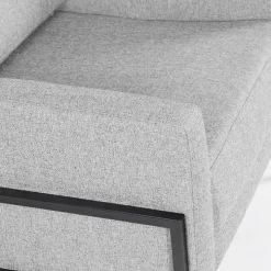 Gray Upholstered Square Accent Chair