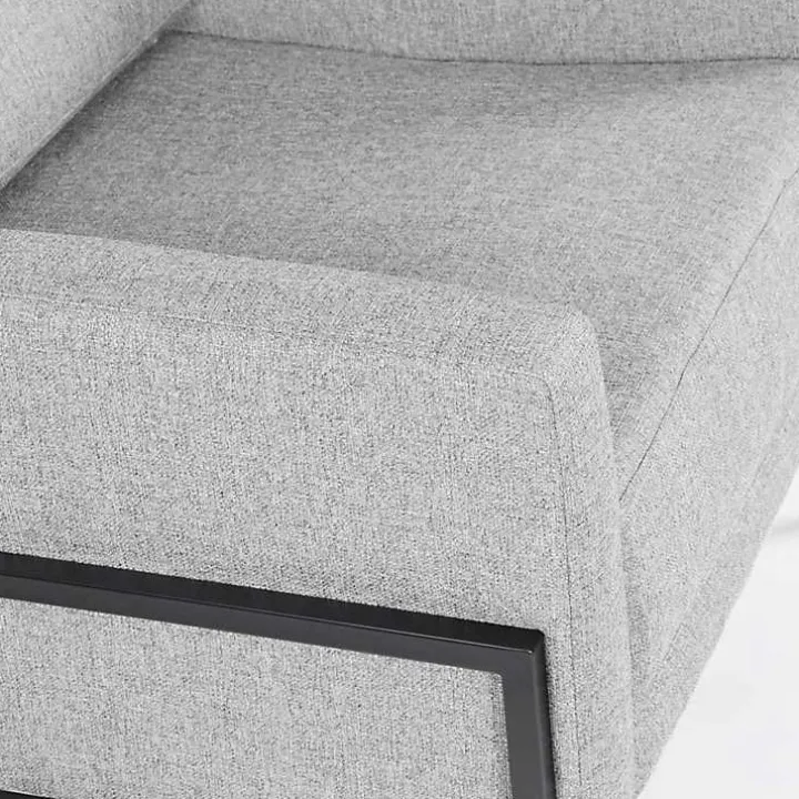 Gray Upholstered Square Accent Chair