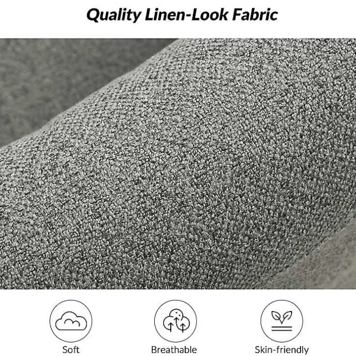 Gray Upholstered Vasser Slipcover Swivel Chair