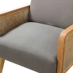 Gray Upholstered Velvet Accent Chair