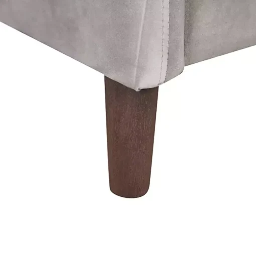 Gray Velvet Upholstered Modern Loveseat