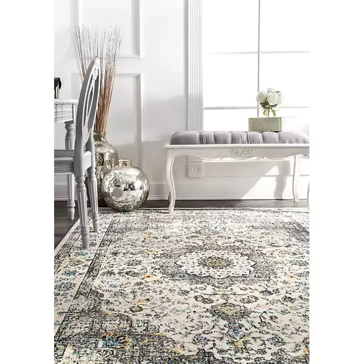 Gray Verona Medallion Area Rug, 5x7