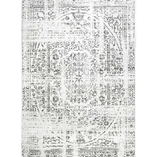Gray Vintage Distressed Area Rug, 12x18