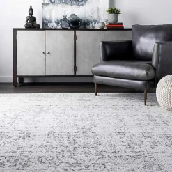 Gray Vintage Distressed Area Rug, 12x18