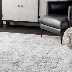 Gray Vintage Distressed Area Rug, 12x18