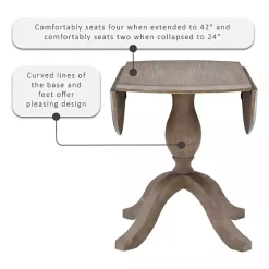 Gray Wash Drop Leaf Dining Table