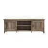 Gray Wash Wood Grooved Door TV Stand