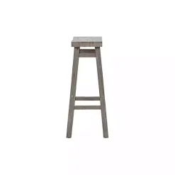 Gray Wire Brush Saddle Bar Stools, Set of 2